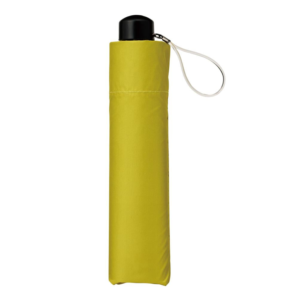 晴雨兼用　３ｉｎ１折りたたみ傘１本　畳んだ状態　イエローグリーン