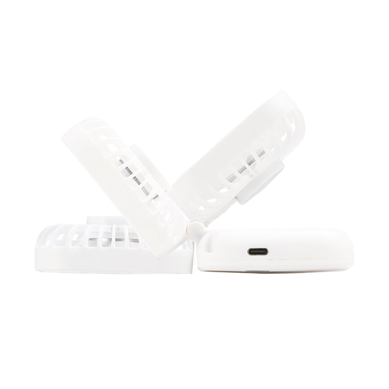充電式3WAY折りたたみハンディファン（ネックストラップ付き）　ヘッドの角度調整可