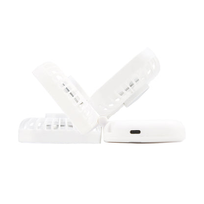 充電式3WAY折りたたみハンディファン（ネックストラップ付き）　ヘッドの角度調整可