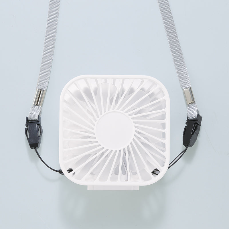 充電式3WAY折りたたみハンディファン（ネックストラップ付き）　折りたたみ時