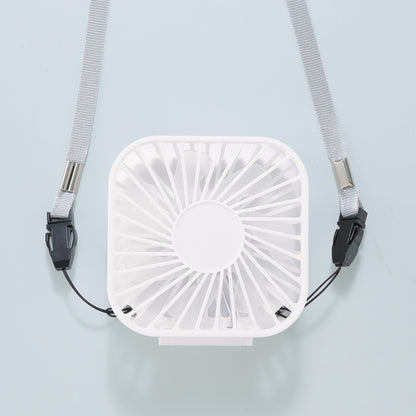 充電式3WAY折りたたみハンディファン（ネックストラップ付き）　折りたたみ時