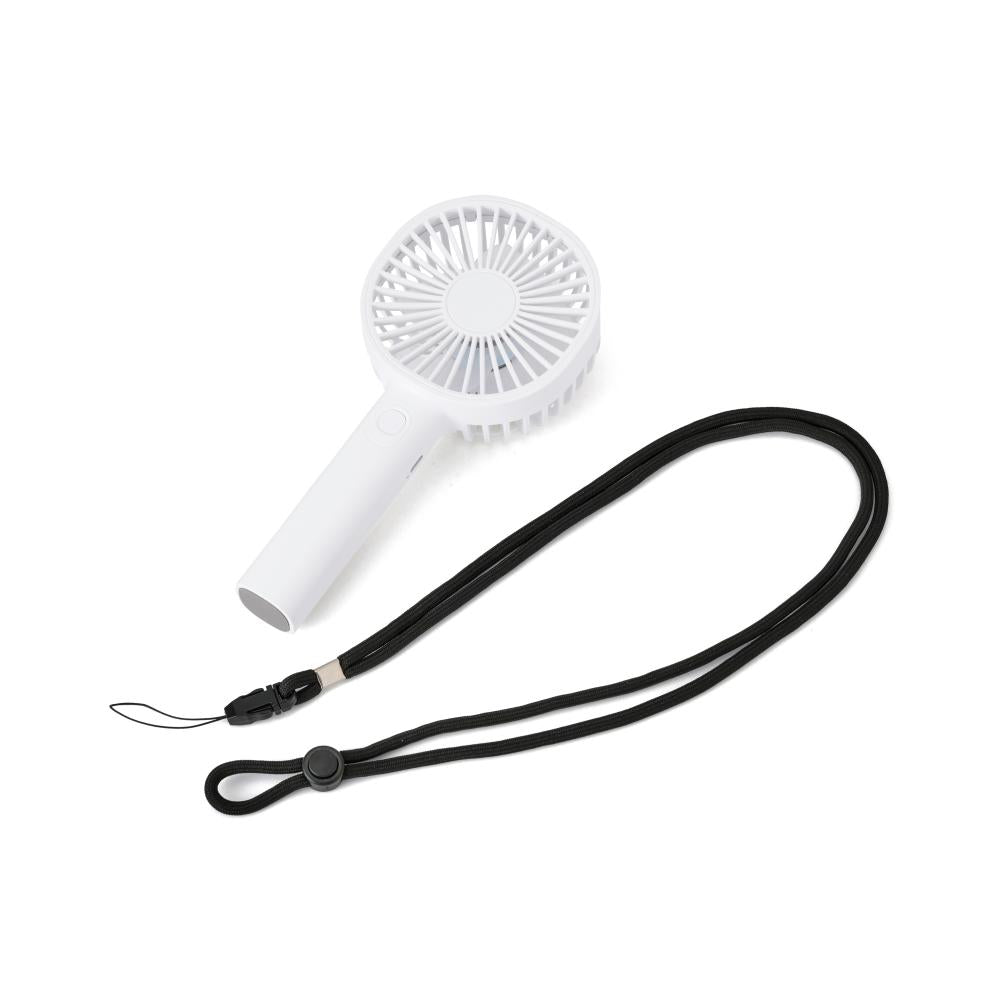 ストラップ付き充電式ハンディファン　本体とストラップ