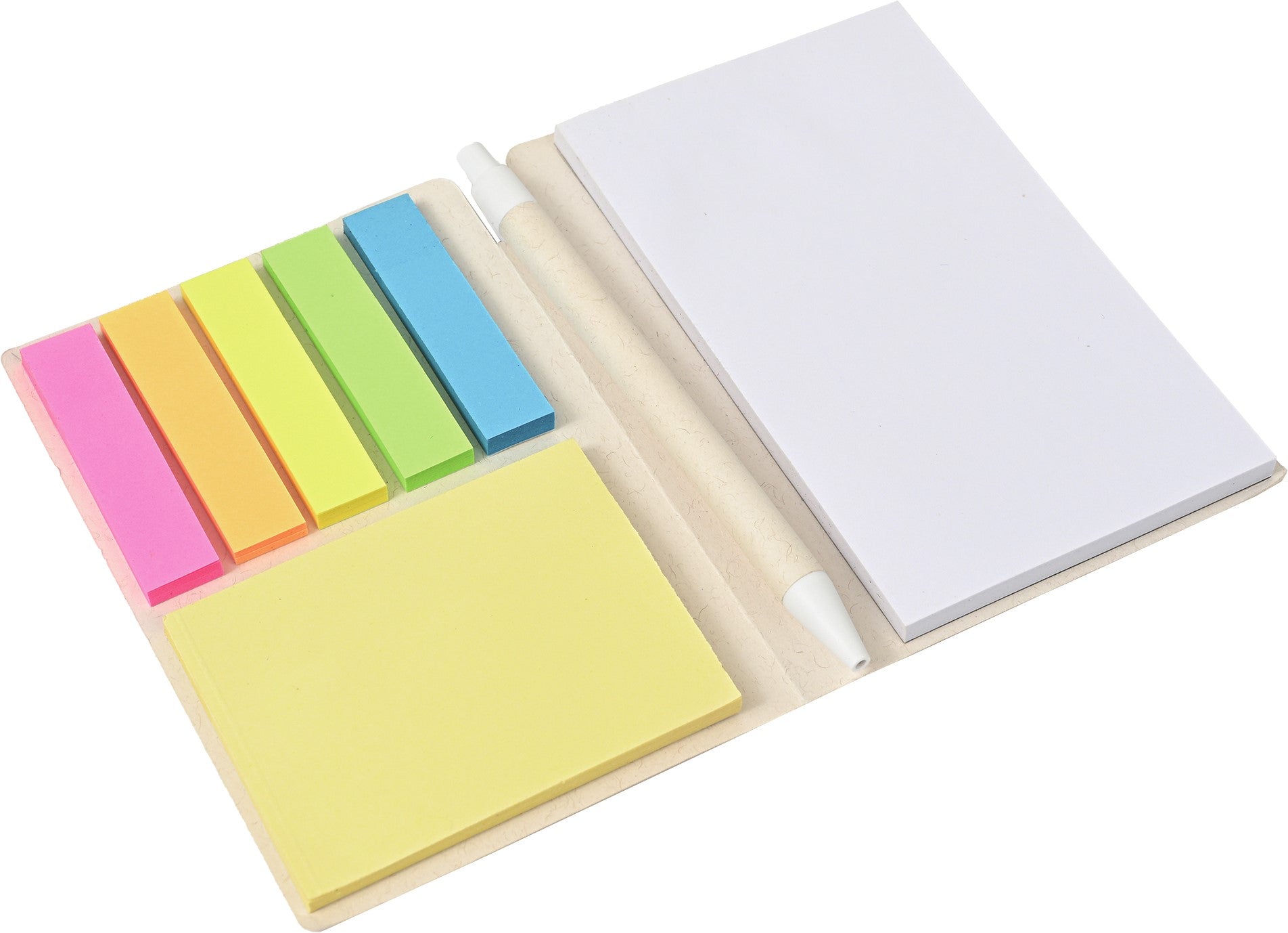 〈牛乳パック再利用〉手帳型ふせんセット（ボールペン付）　アップ画像