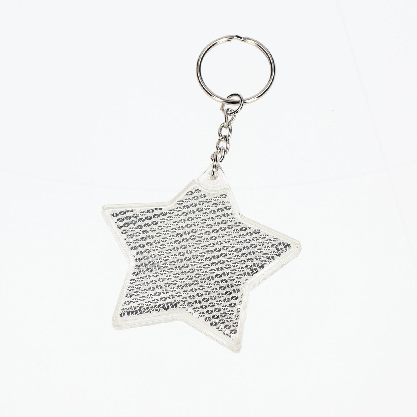 反射板キーホルダーほし　ホワイト