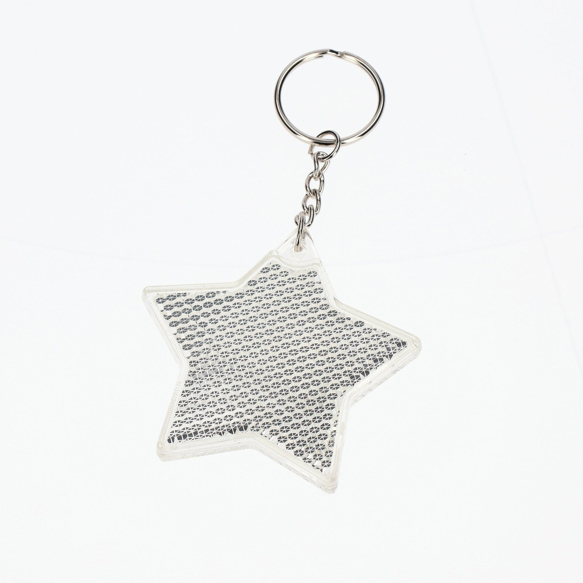 反射板キーホルダーほし　ホワイト