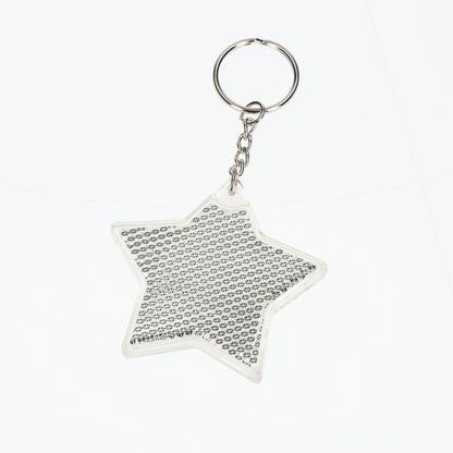 反射板キーホルダーほし　ホワイト