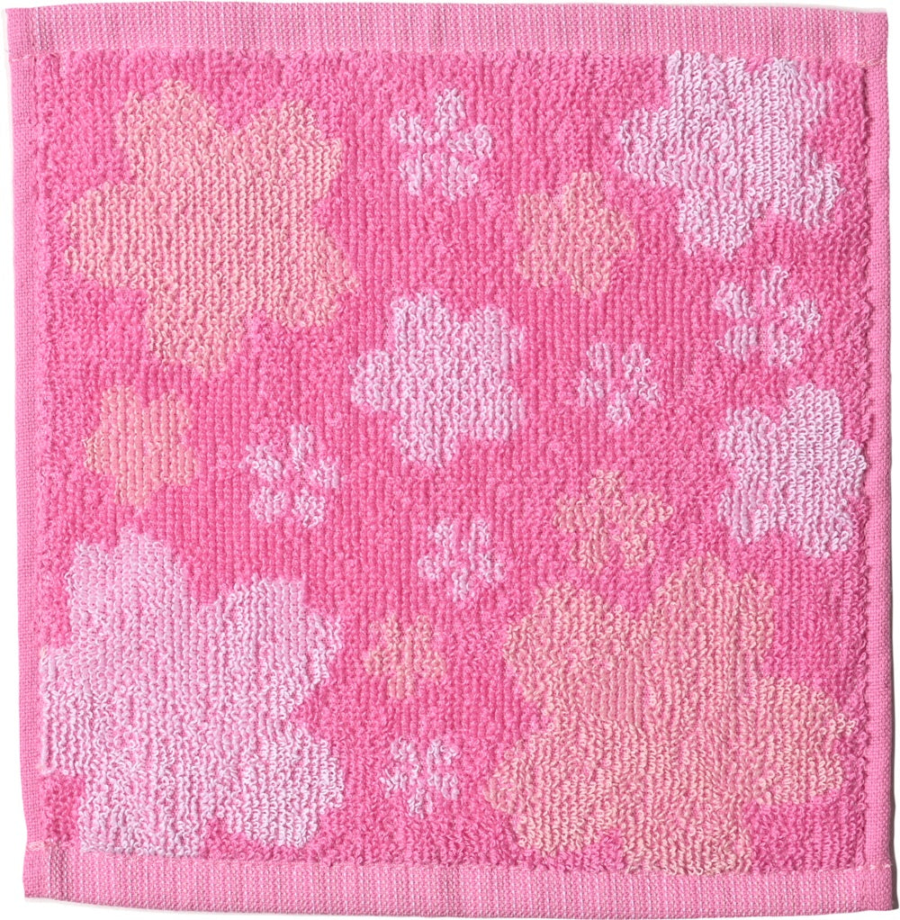 <さくら＞ジャガード織りハンドタオル　表面