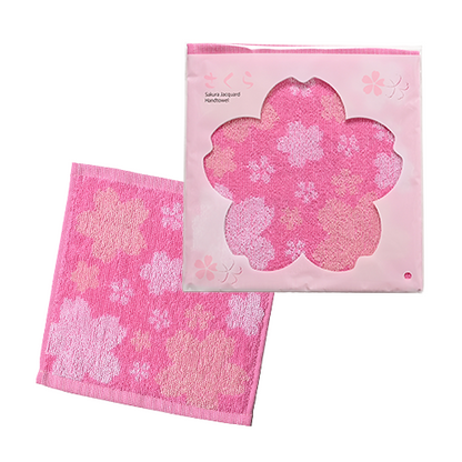 <さくら＞ジャガード織りハンドタオル　全体