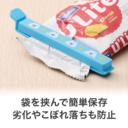 笑顔があふれますように サモエドさんマグネット付きフードクリップ（2個組）　袋を挟んで簡単保存、劣化やこぼれ落ち防止