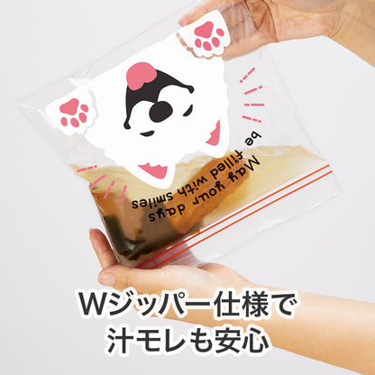 笑顔があふれますように サモエドさんジッパーバッグ（8枚入り）　Wジッパー仕様で汁漏れも安心