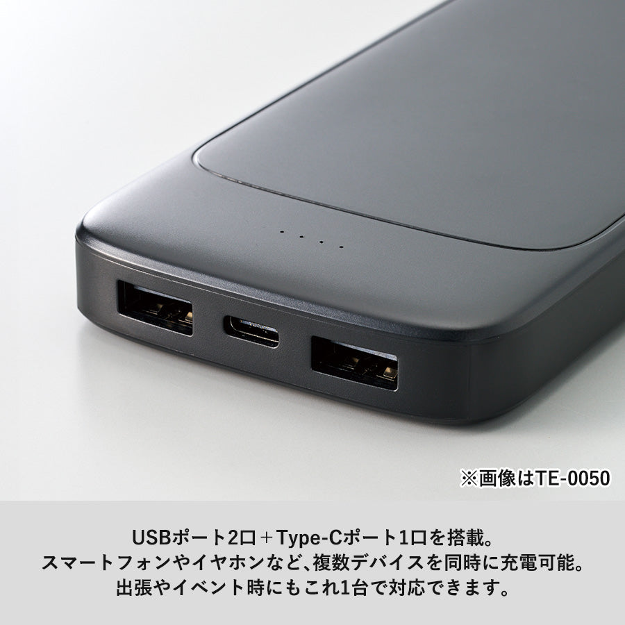 準固体電池モバイルチャージャー5000　USB２口＋タイプＣ１口搭載