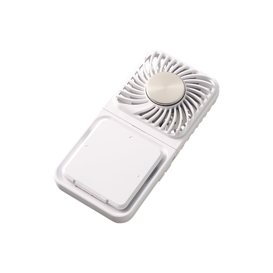 スマホスタンド付冷却プレートUSBファン　ホワイト