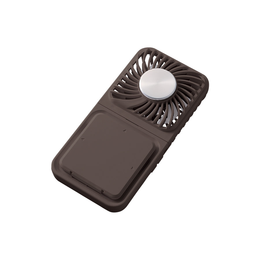 スマホスタンド付冷却プレートUSBファン　チャコールブラック