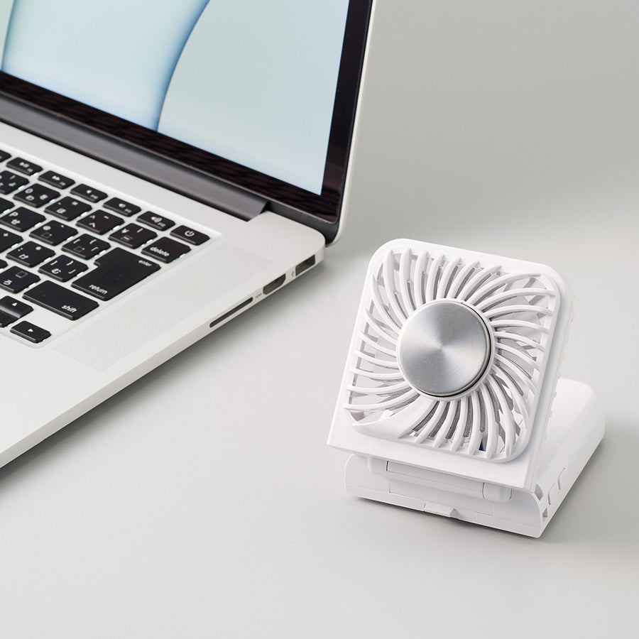 スマホスタンド付冷却プレートUSBファン　卓上でも