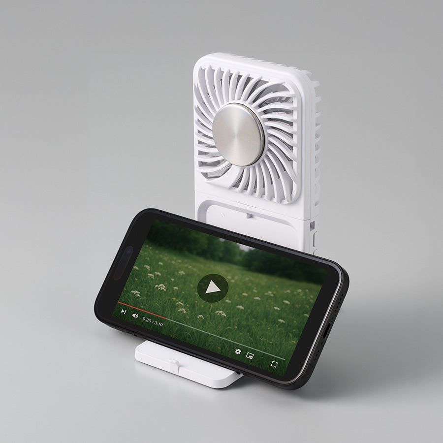 スマホスタンド付冷却プレートUSBファン　スマホスタンドにも