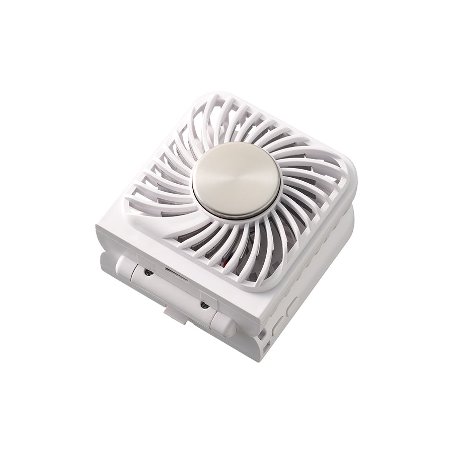 スマホスタンド付冷却プレートUSBファン　ホワイト　折りたたんだイメージ