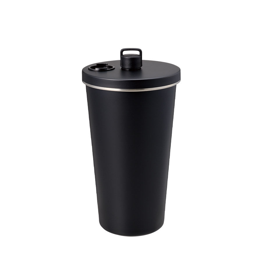 ストロー付ステンレスサーモタンブラー470ml　ブラック