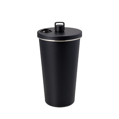 ストロー付ステンレスサーモタンブラー470ml　ブラック