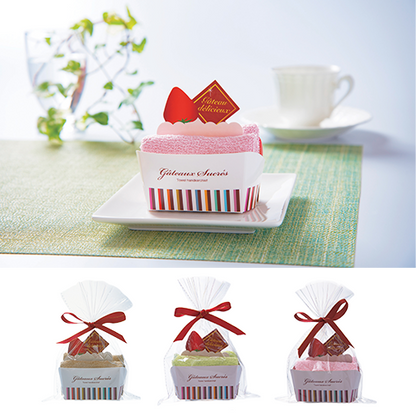 ＜スイーツ＞ショートケーキタオル　３色