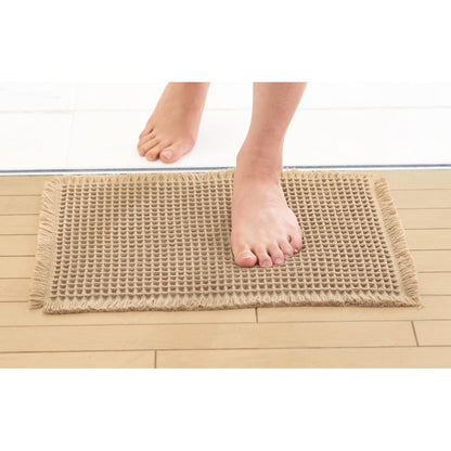 ワッフルバスマット　凸凹が水分を素早く吸収