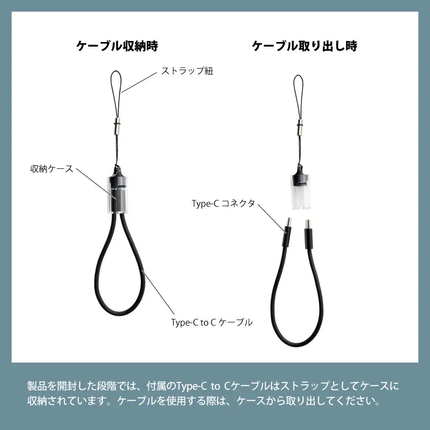 ワイヤレスチャージャーのケーブル説明