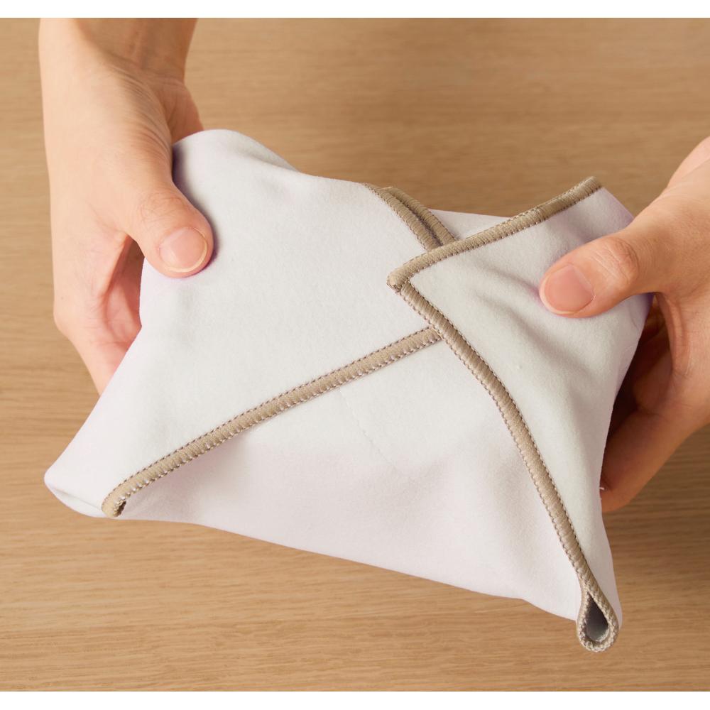 ピタッと巻ける保冷クロス　結ばず留められるのでかさばらない